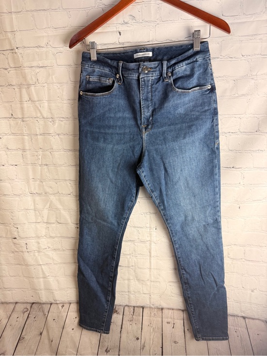 Good American Denim - Good American Good Waist Slim Straight Mid Wash Jeans Size 12/31